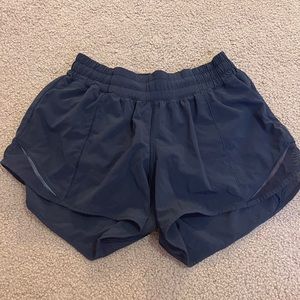 Lululemon navy blue size four, four inch inseam shorts